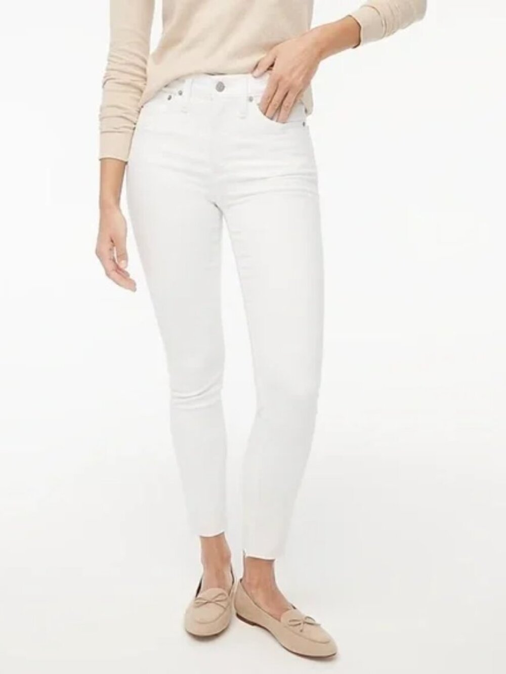 NWT J.Crew 10" High-Rise Skinny Jeans in White - 27 Tall (30" inseam)